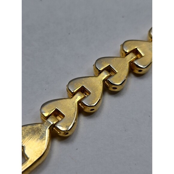 Diplomat Japan Quartz Heart Link Rhinestone Gold Tone Bracelet Watch New Battery - Picture 12 of 12